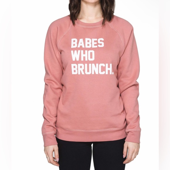 BRUNETTE THE LABEL “BABES WHO BRUNCH”Classic Crewneck - Picture 1 of 3
